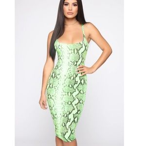 FashionNova Got you rattle up snake print dress